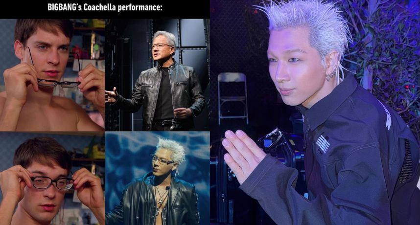 BIGBANG太陽白髮造型被做成迷因！撞臉黃仁勳照片瘋傳　本人親回 GD 也按讚笑翻全網